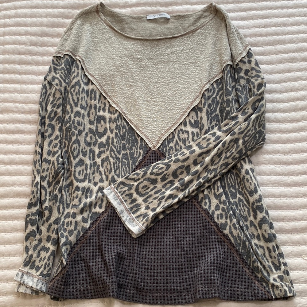 Ces Femme - Animal Print Top - Medium
